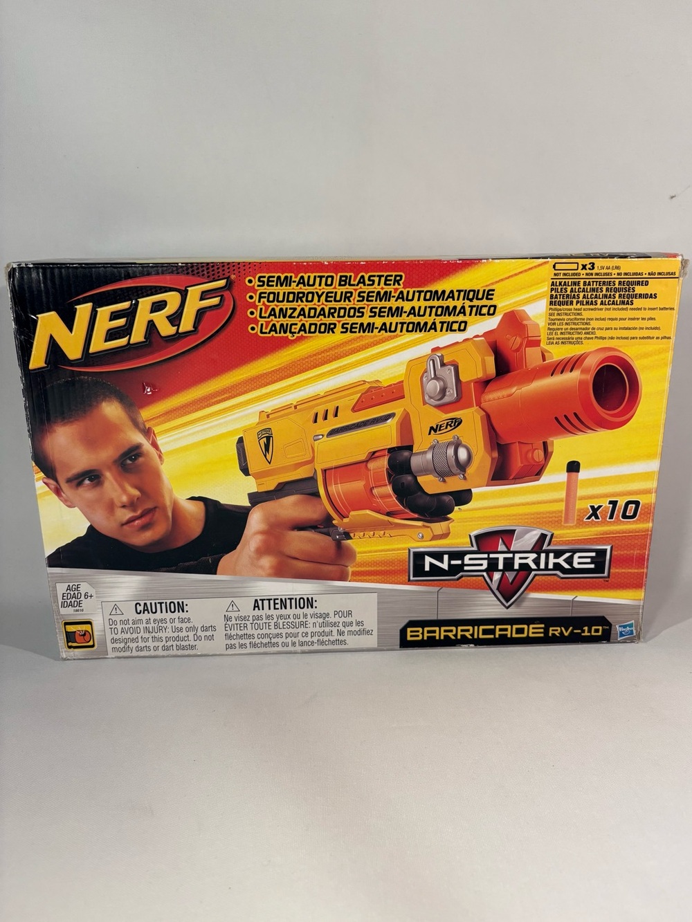 🔫 NERF N-STRIKE BARRICADE RV-10 SOFT DART TOY BLASTER HASBRO - CIB NOT WORKING